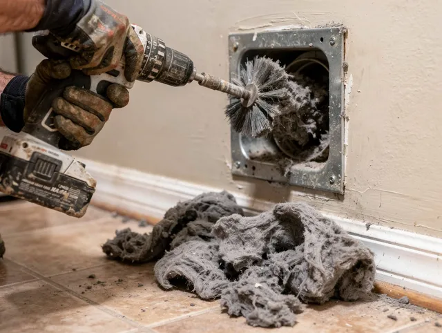 Certified South Whittier Dryer Vent Cleaning technician performing dryer vent cleaning in South Whittier